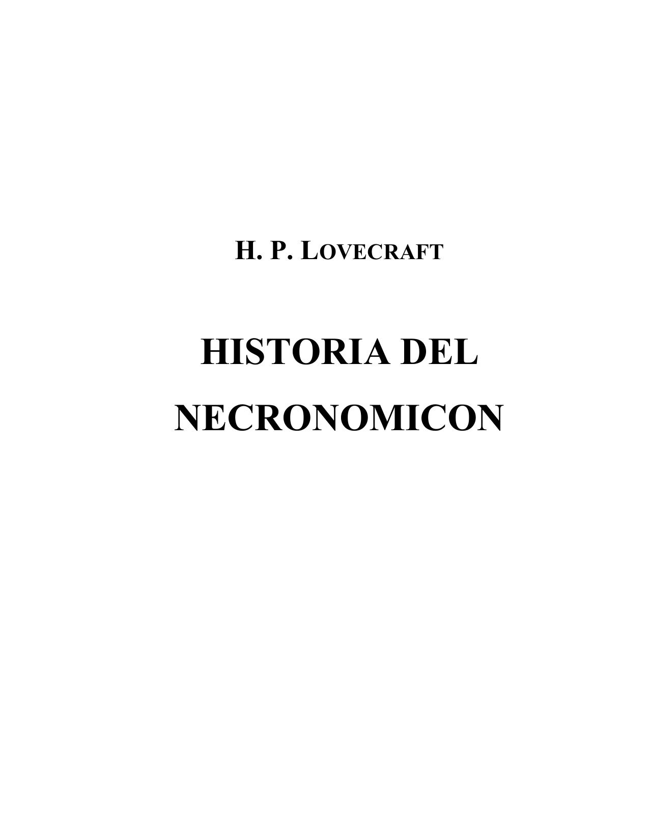 HISTORIA DEL NECRONOMICON