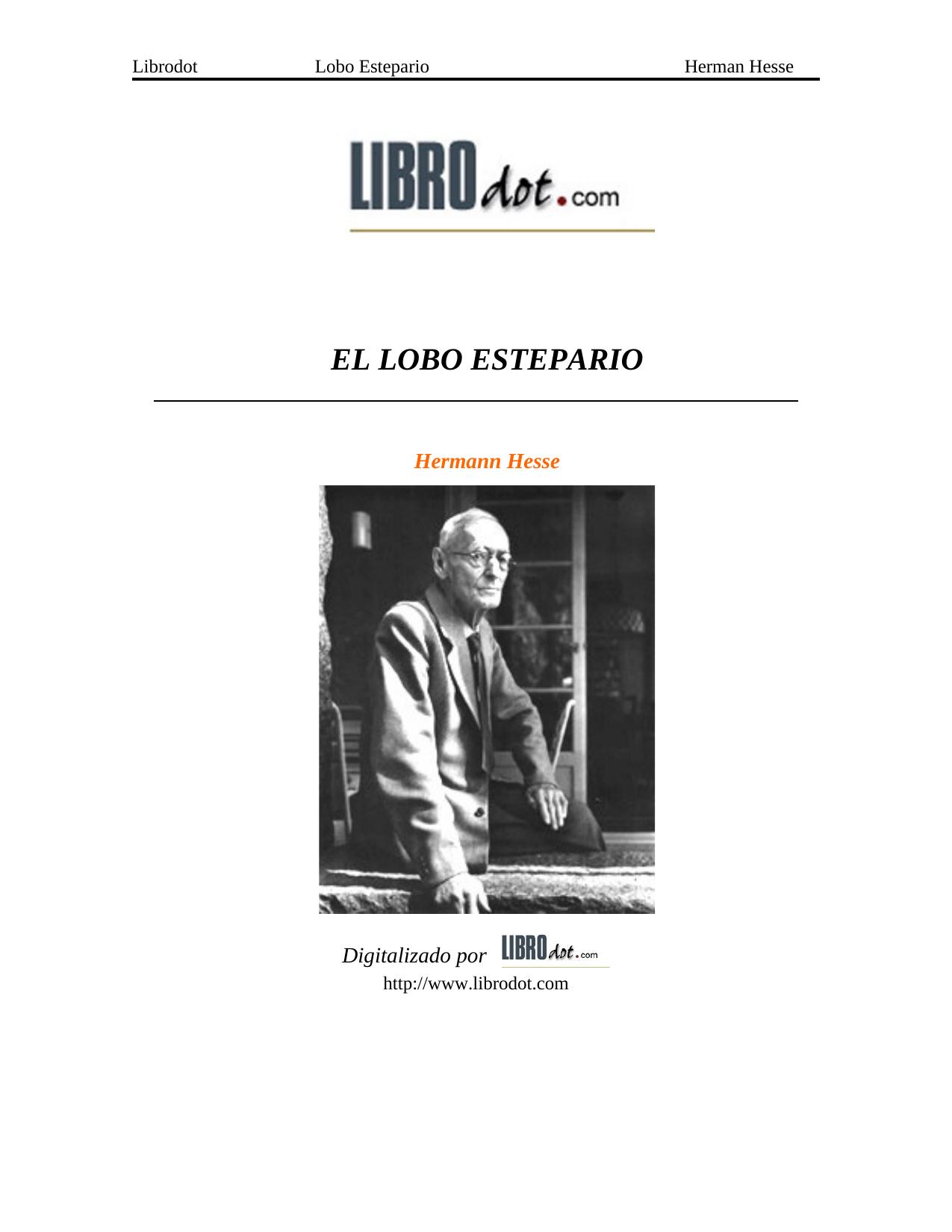 Hermann Hesse El lobo estepario