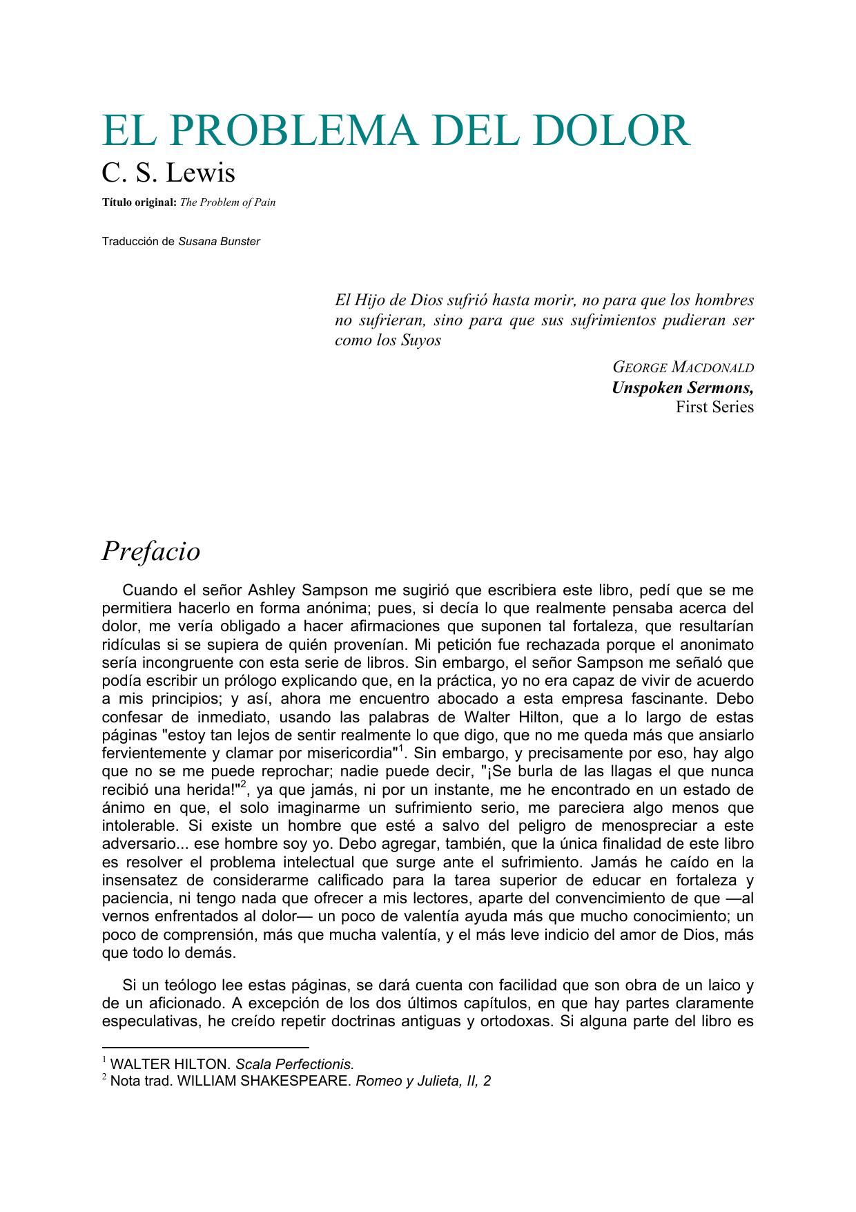 EL PROBLEMA DEL DOLOR