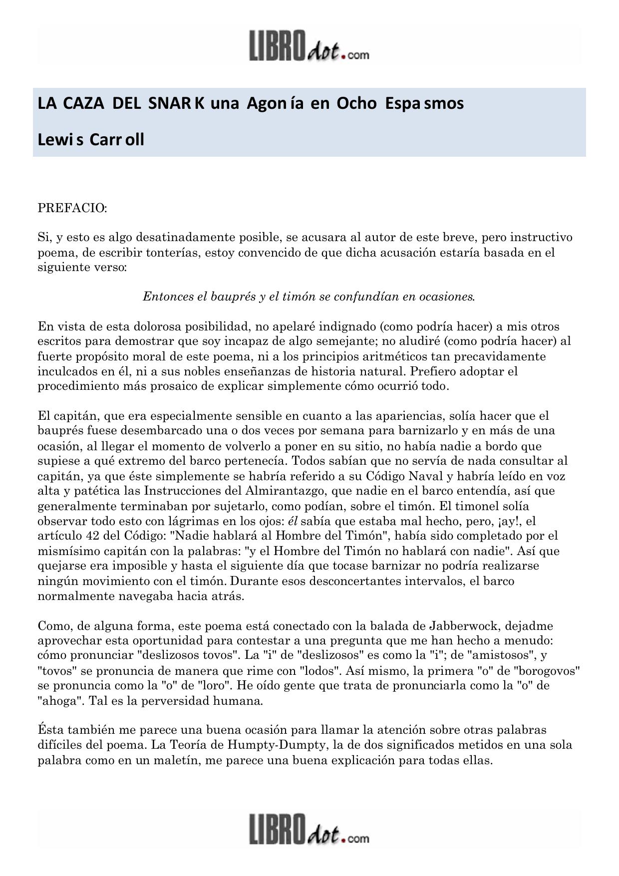 Microsoft Word - LA CAZA DEL SNARK una Agonia en Ocho Espasmos.doc