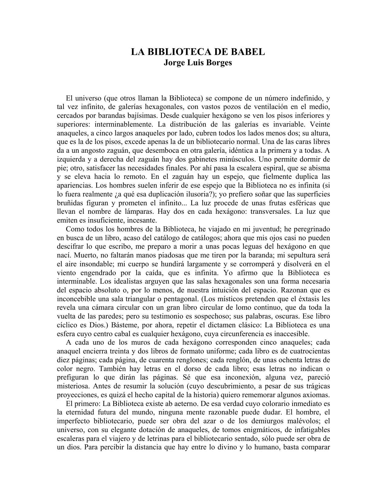 LA BIBLIOTECA DE BABEL