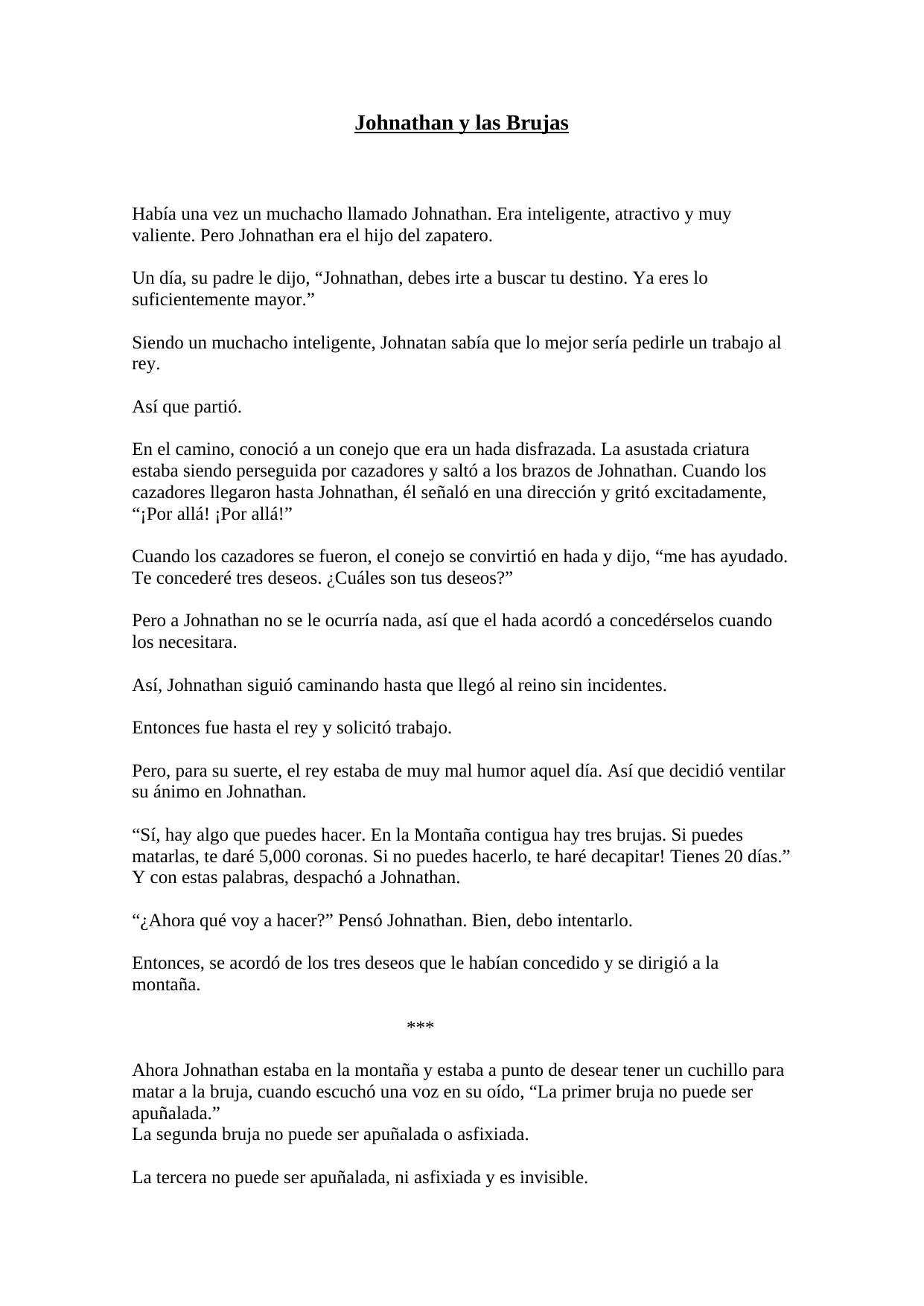 Johnathan y las Brujas