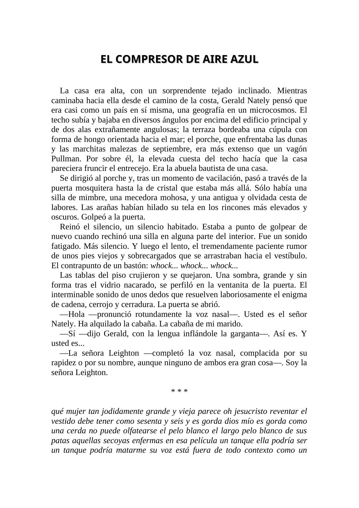 EL COMPRESOR DE AIRE AZUL