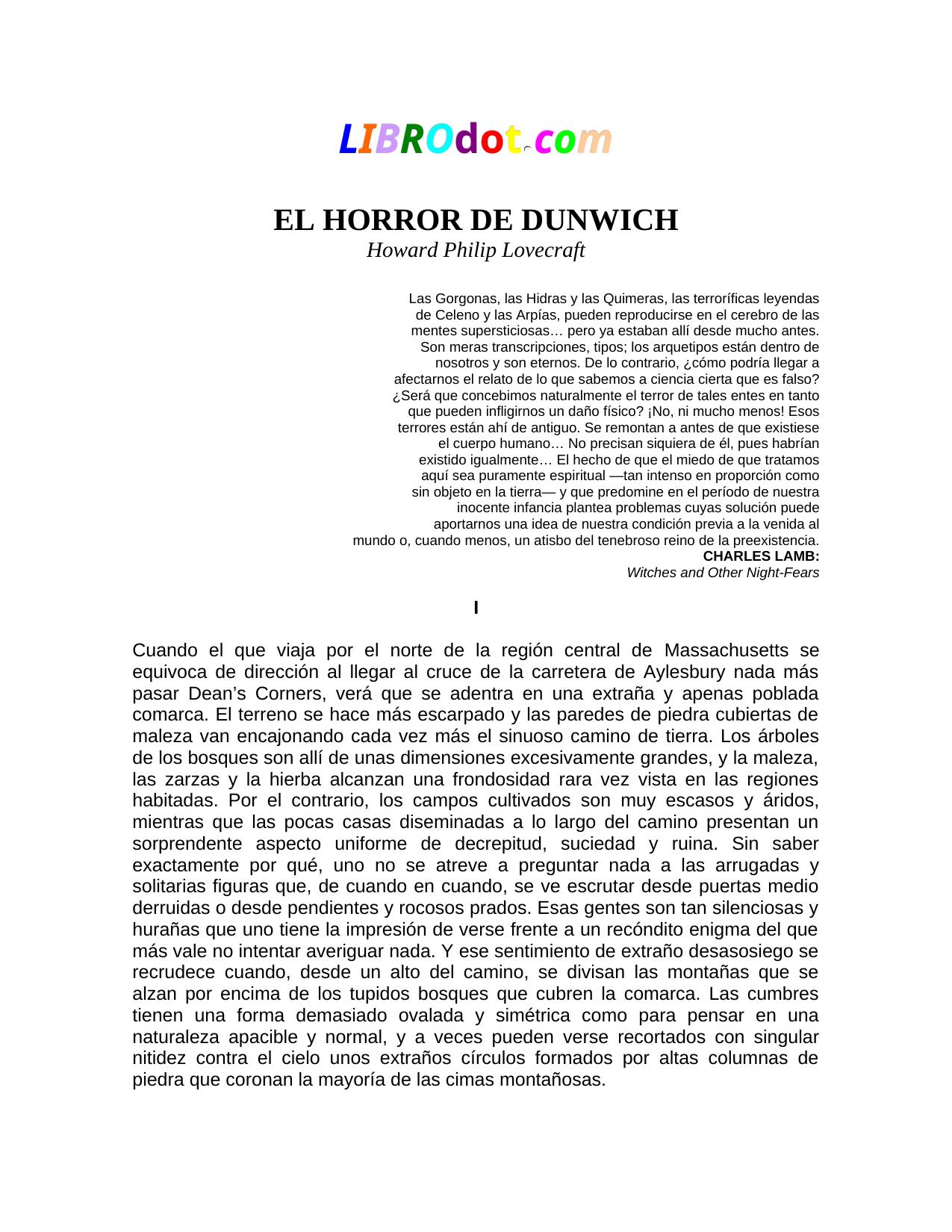 EL HORROR DE DUNWICH