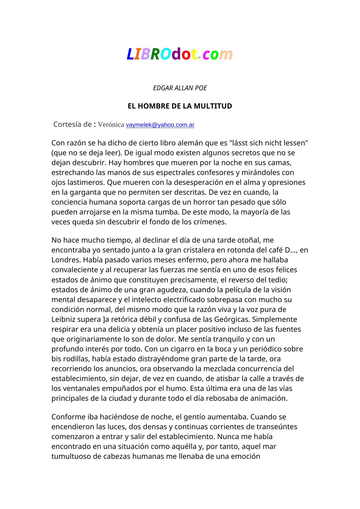 EL HOMBRE DE LA MULTITUD