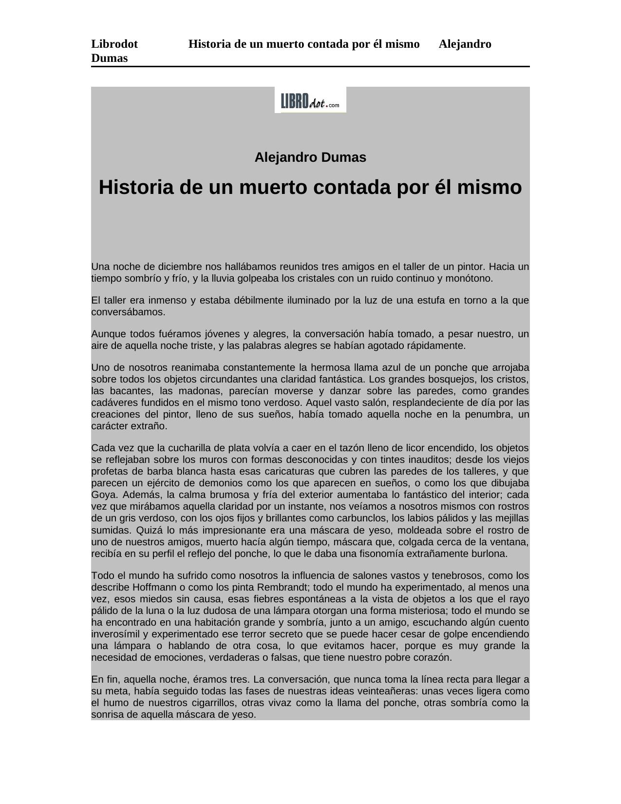 Historia de un muerto contada por él mismo