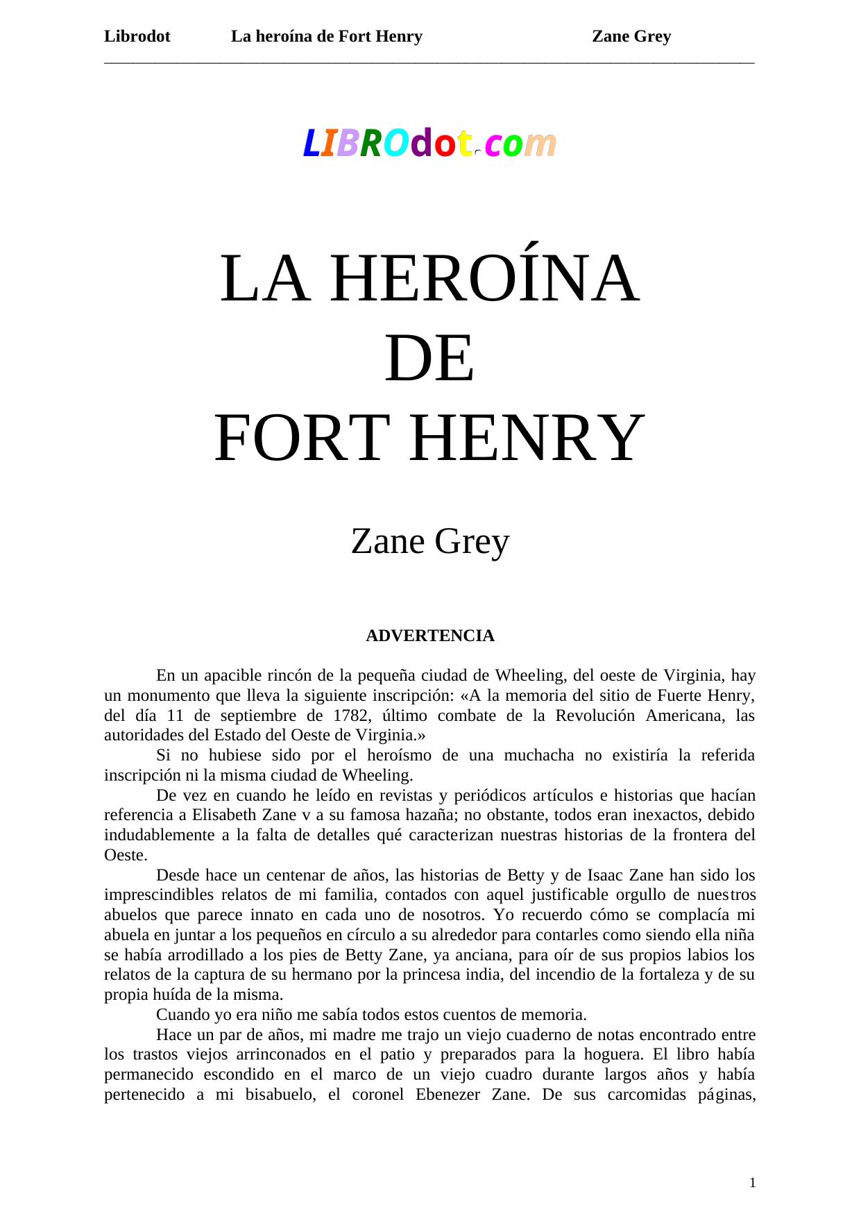 LA HEROÍNA DE FORT HENRY
