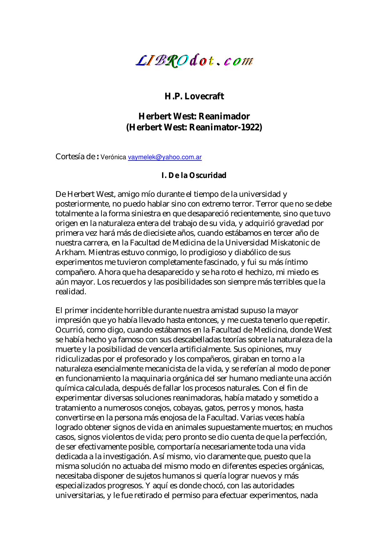 Microsoft Word - herbert-west.doc