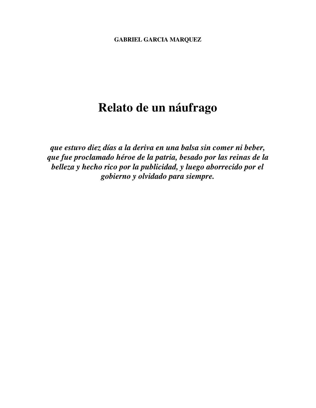 Relato de un naufrago