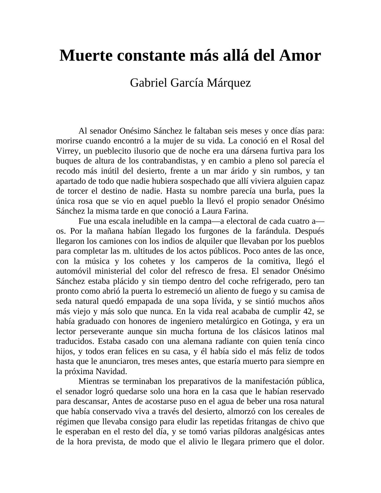 Muerte constante más allá del Amor