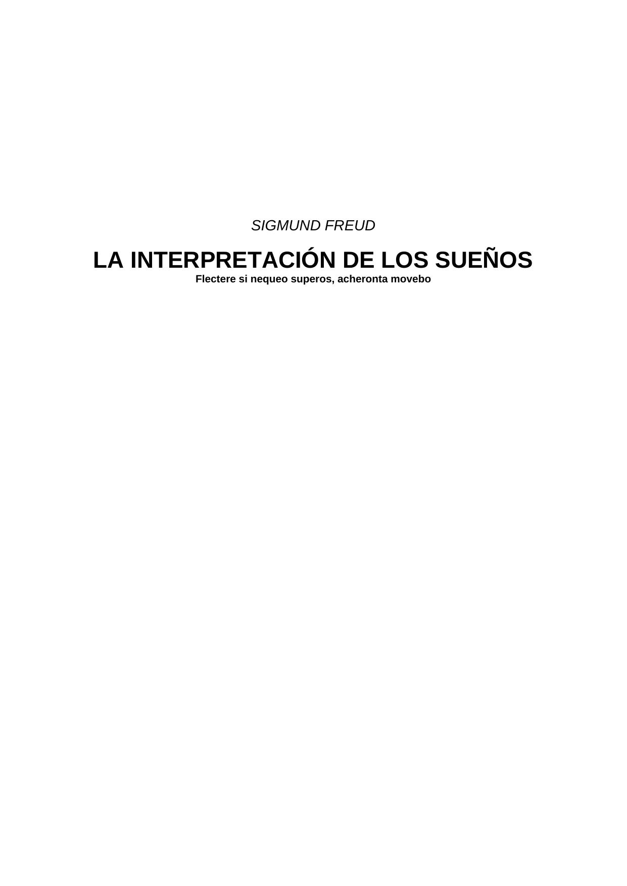 La Interpretación de los sueños