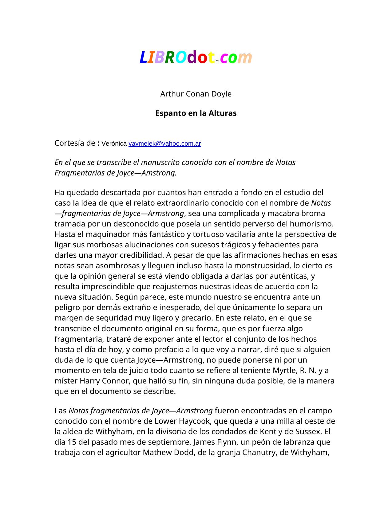 Espanto en la Alturas