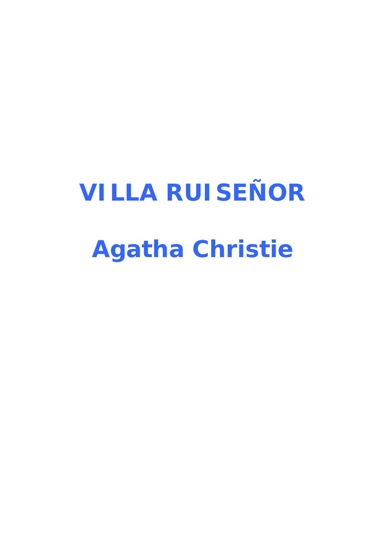 Microsoft Word - CHRISTIE AGATHA - Villa Ruiseñor.DOC