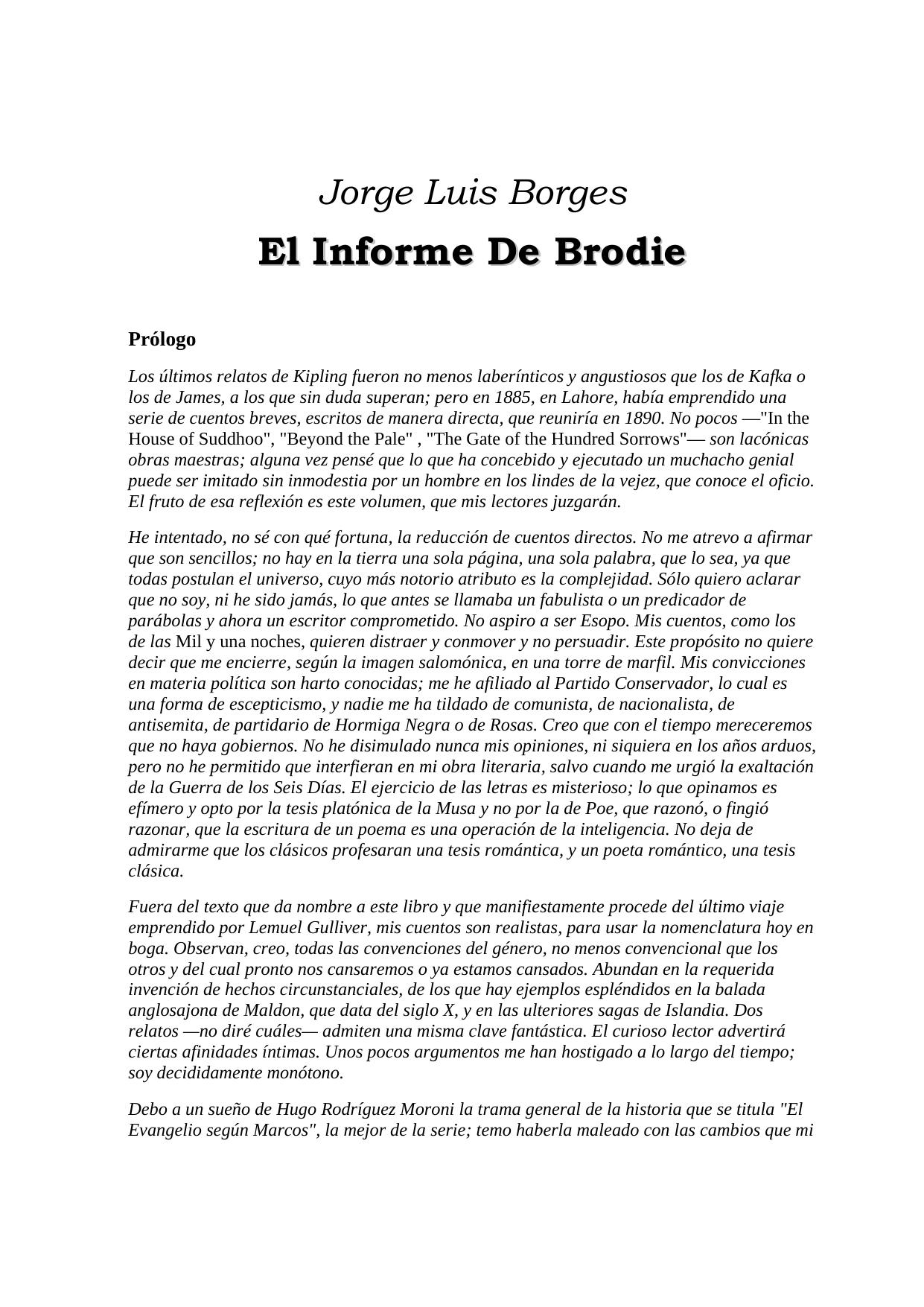 Microsoft Word - Borges, Jorge Luis - El Informe De Brodie.Doc