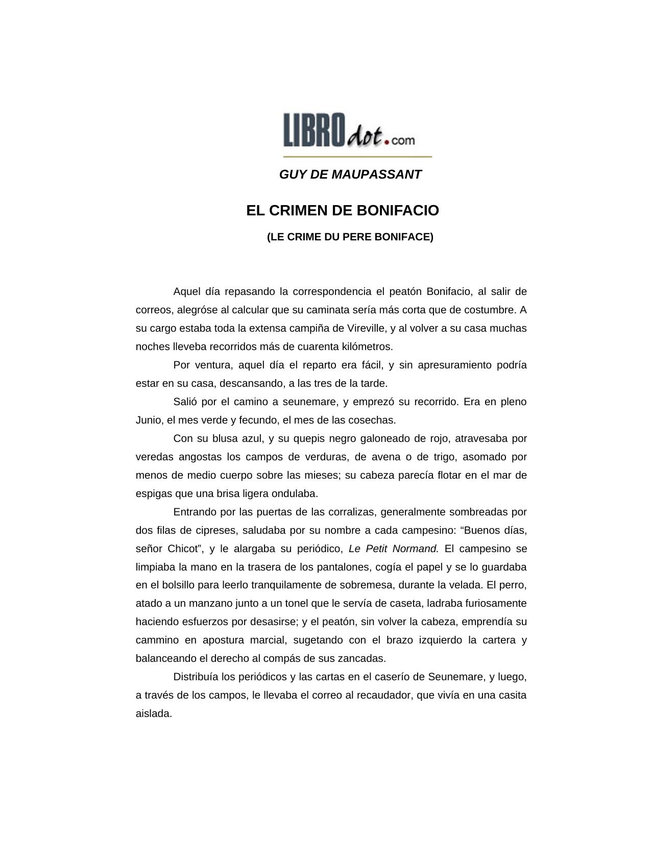 EL CRIMEN DE BONIFACIO