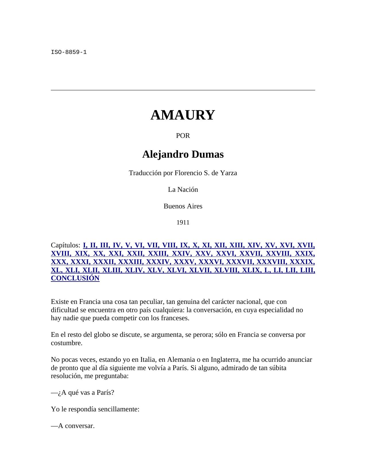 Dumas (padre), Alejandro.-.Amaury