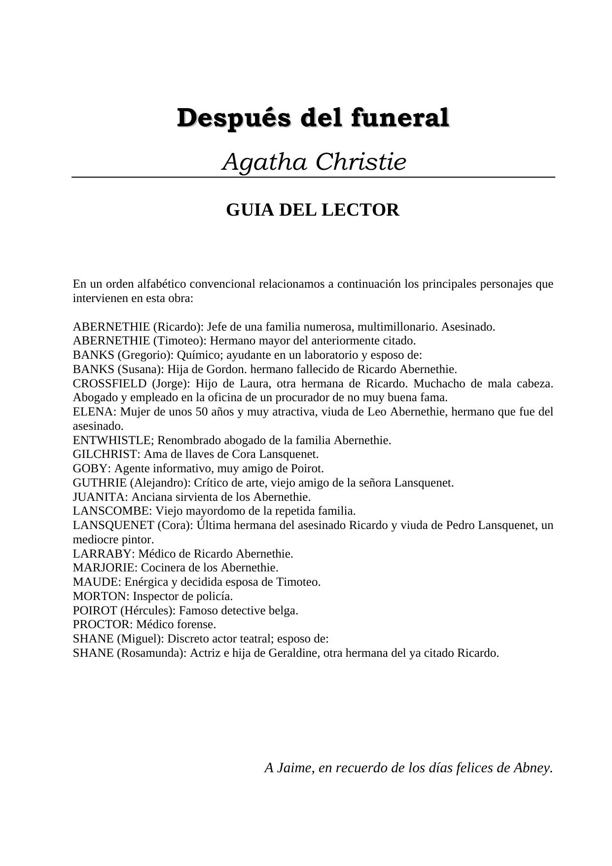 Microsoft Word - Christie, Agatha - Despues Del Funeral.Doc
