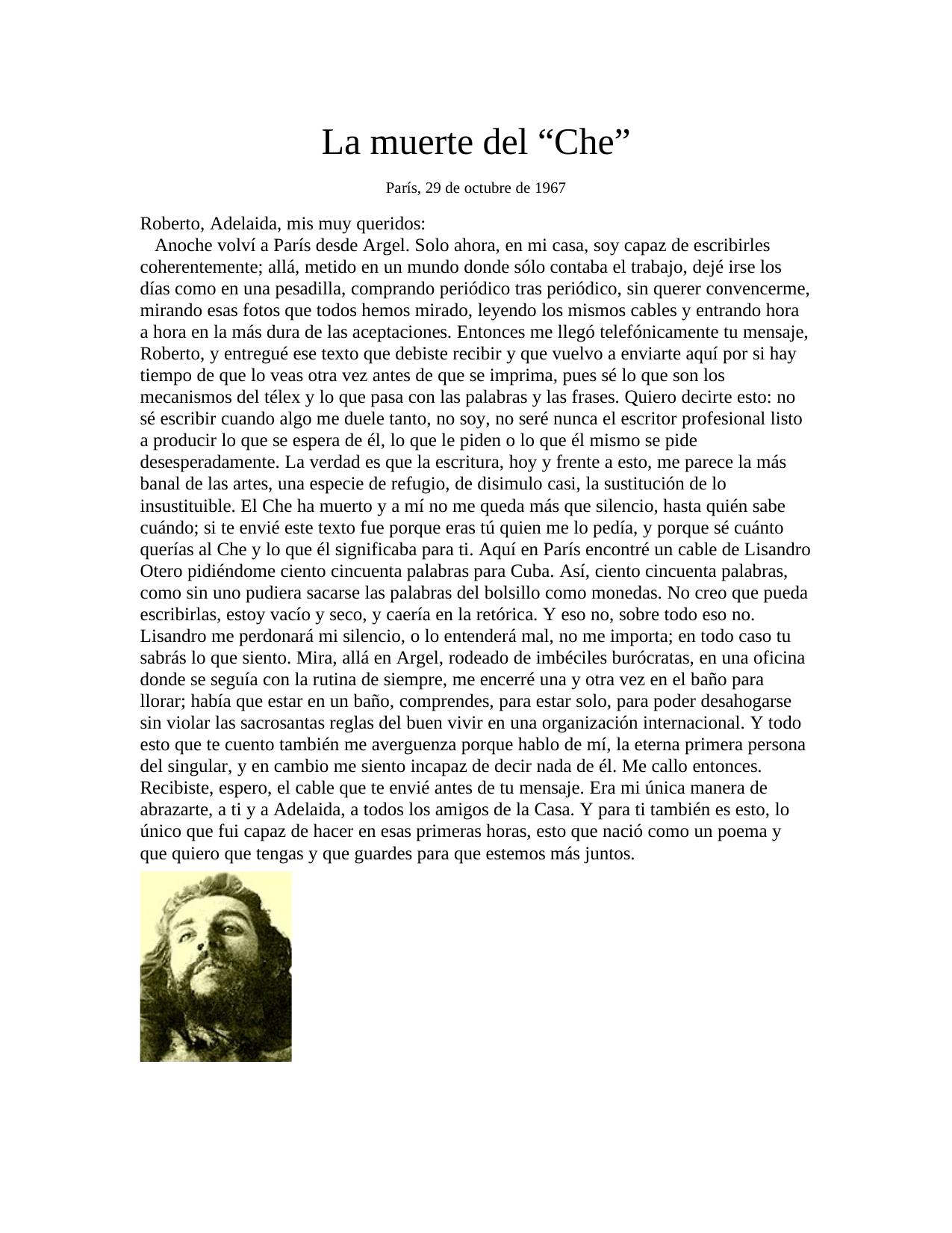 La muerte del “Che”