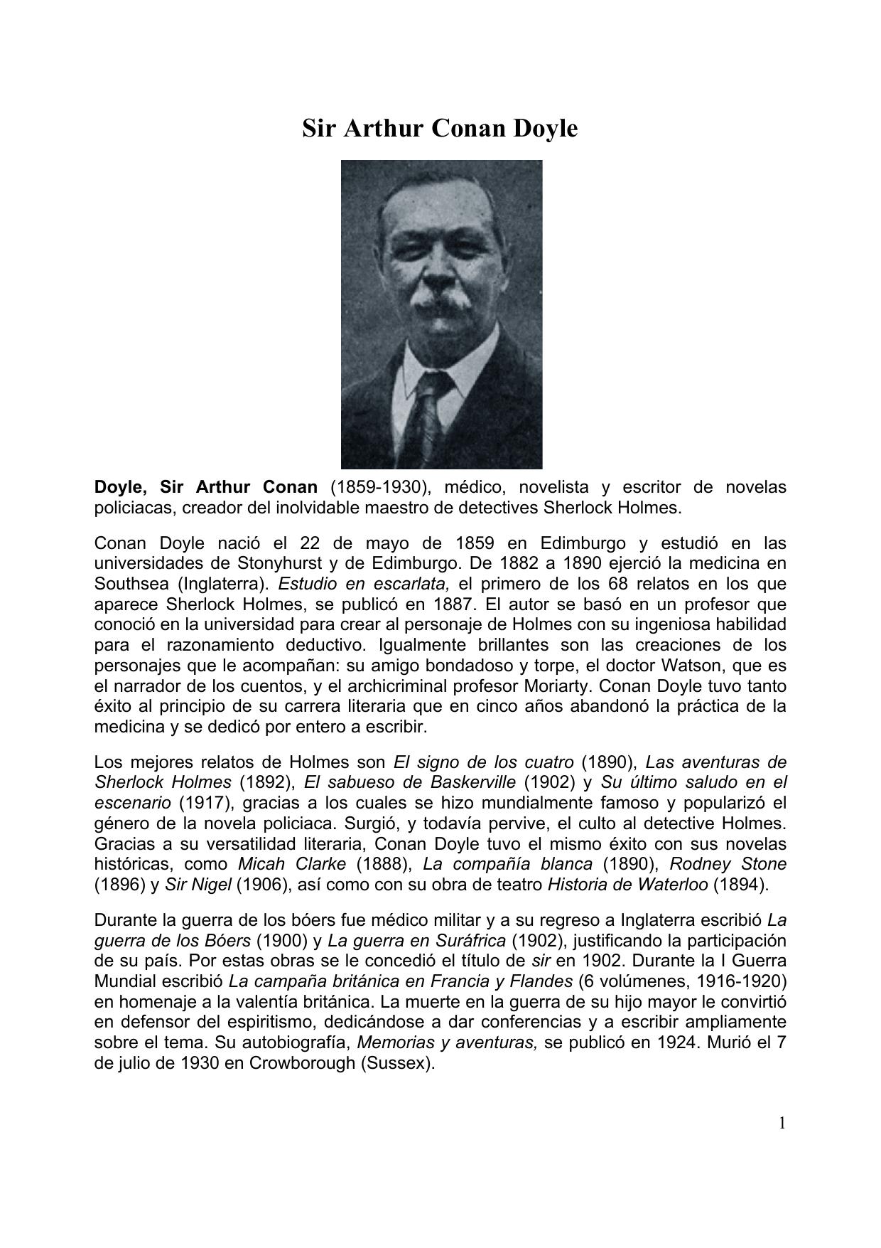 Arthur Conan Doyle: El gato del Brasil