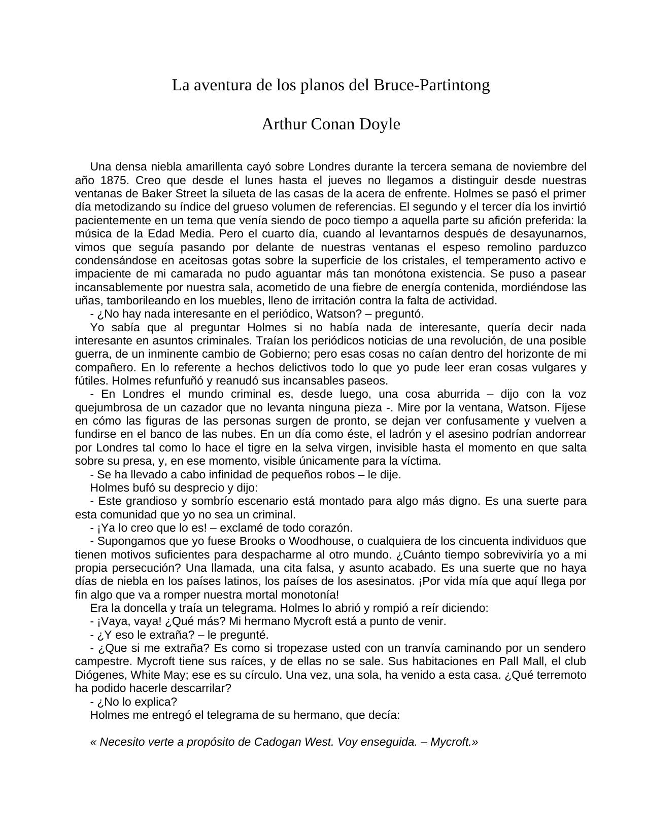 La aventura de los planos del <Bruce-Partintong>