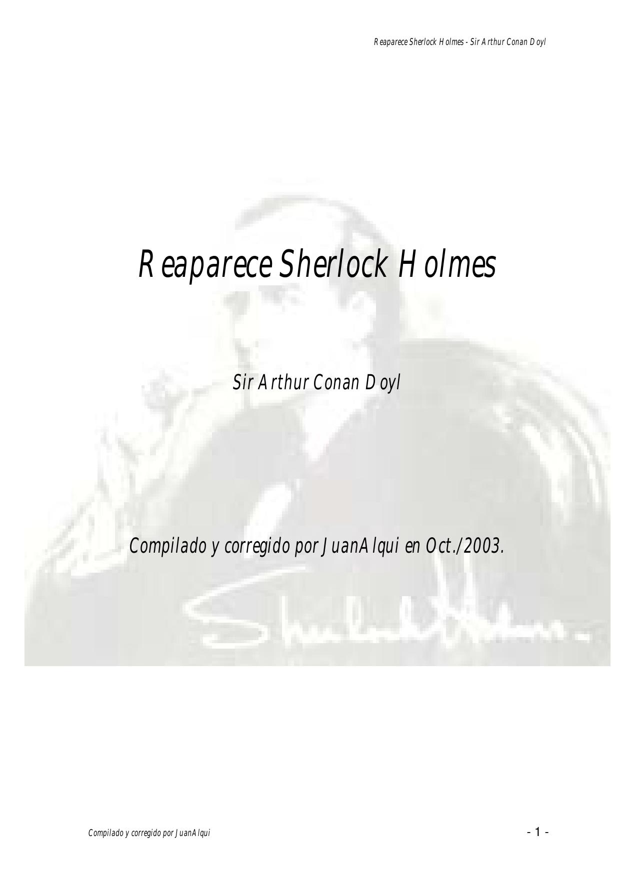 Reaparece Sherlock Holmes