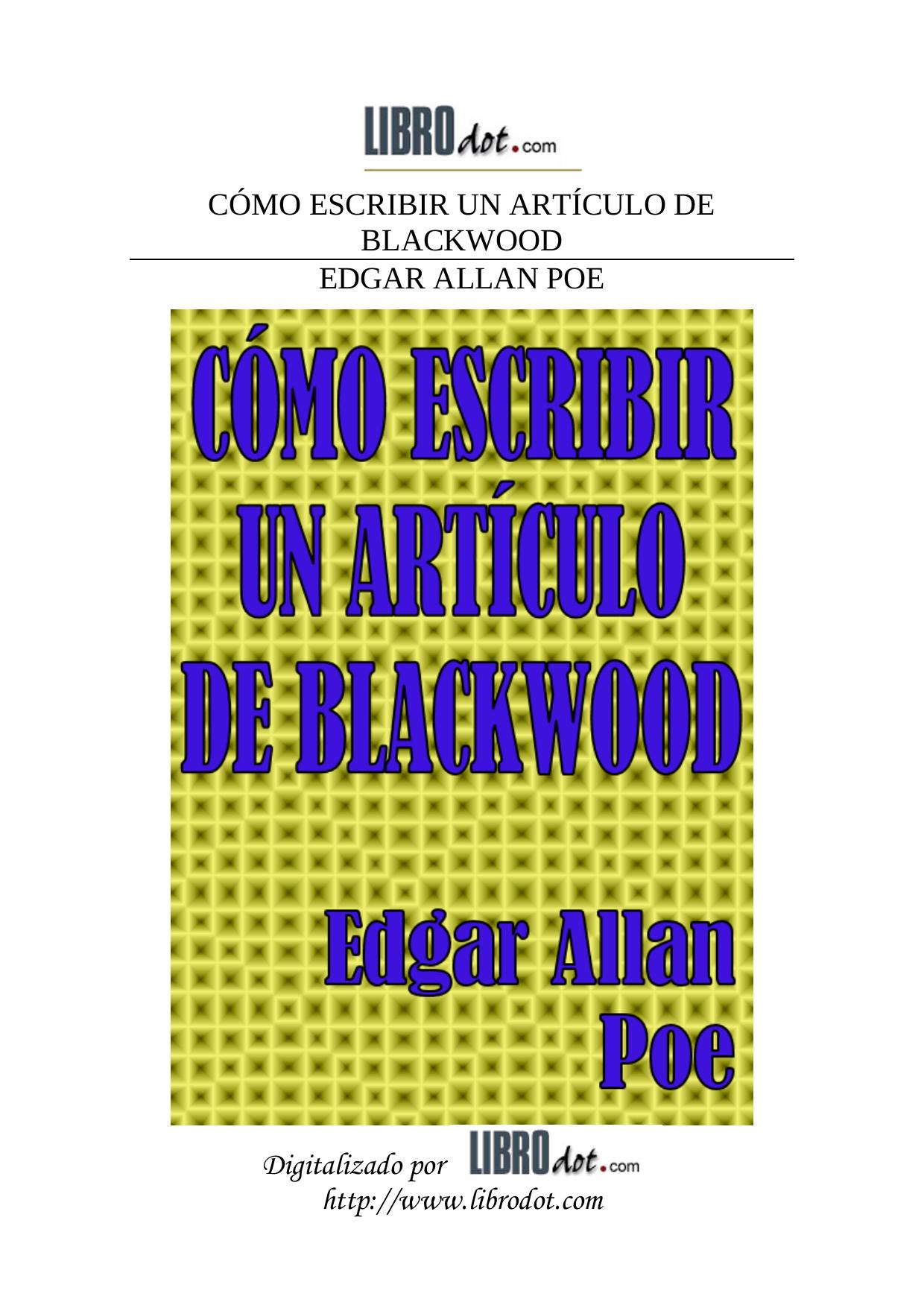 Cómo escribir un artículo de Blackwood