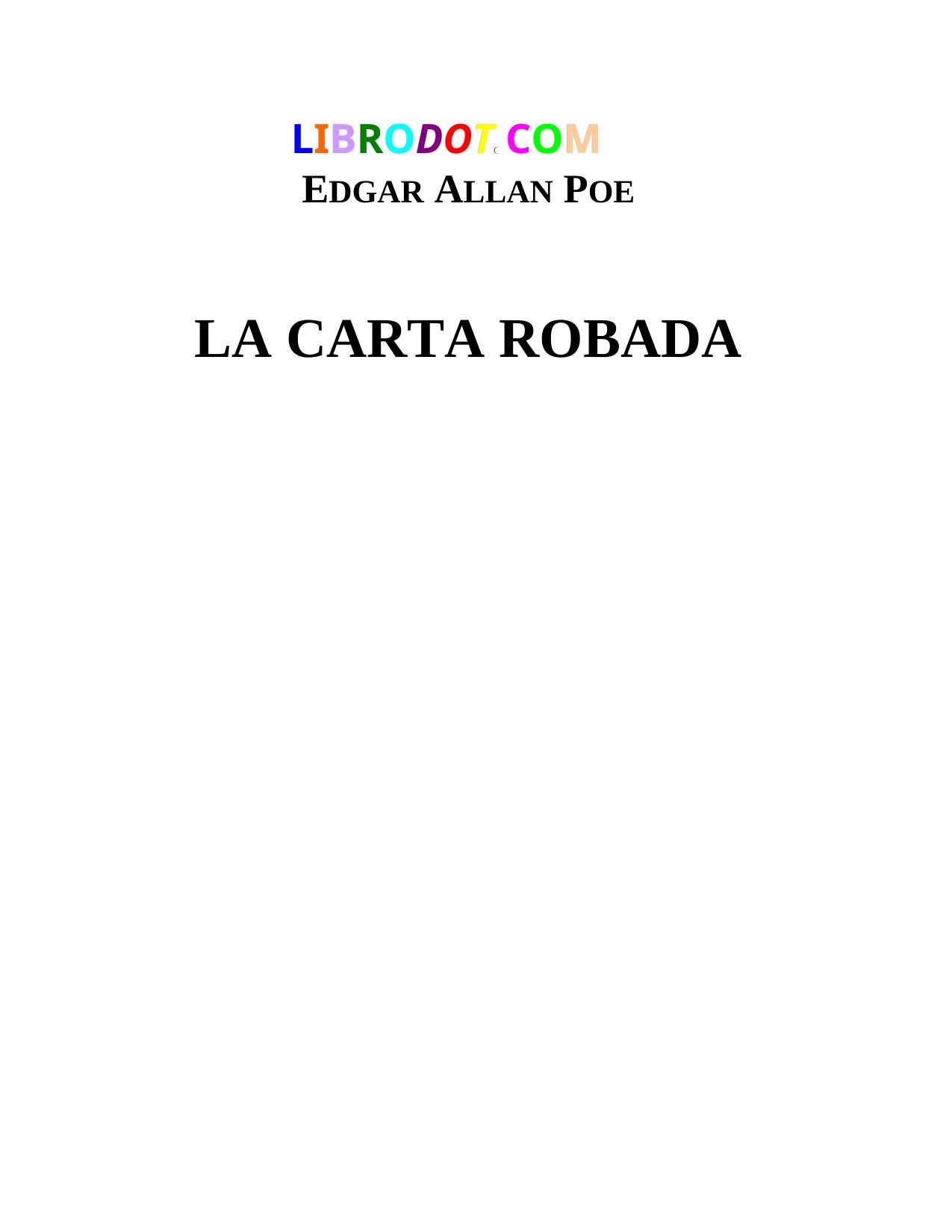 LA CARTA ROBADA