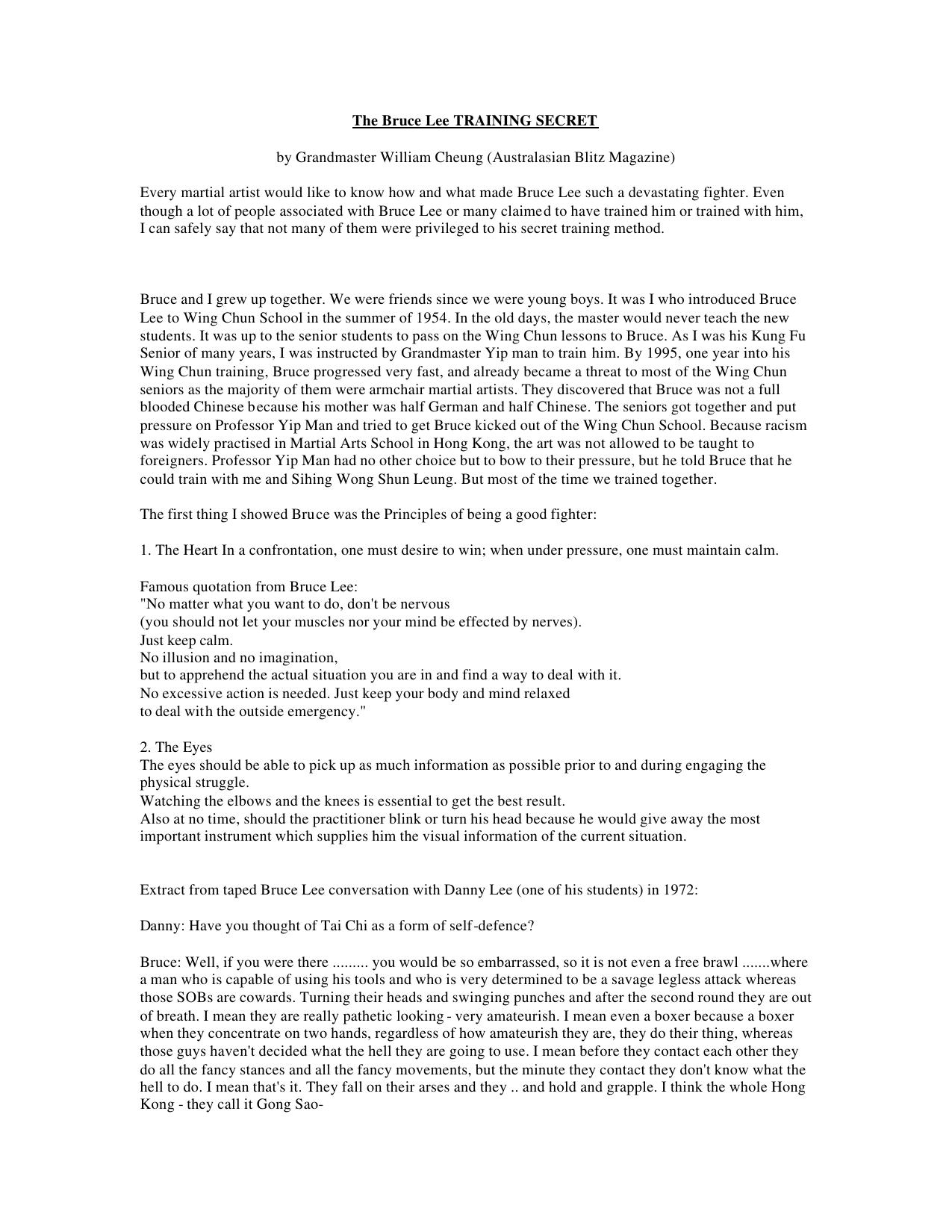 Bruce Lee's Training Secrets - W.Cheung.doc