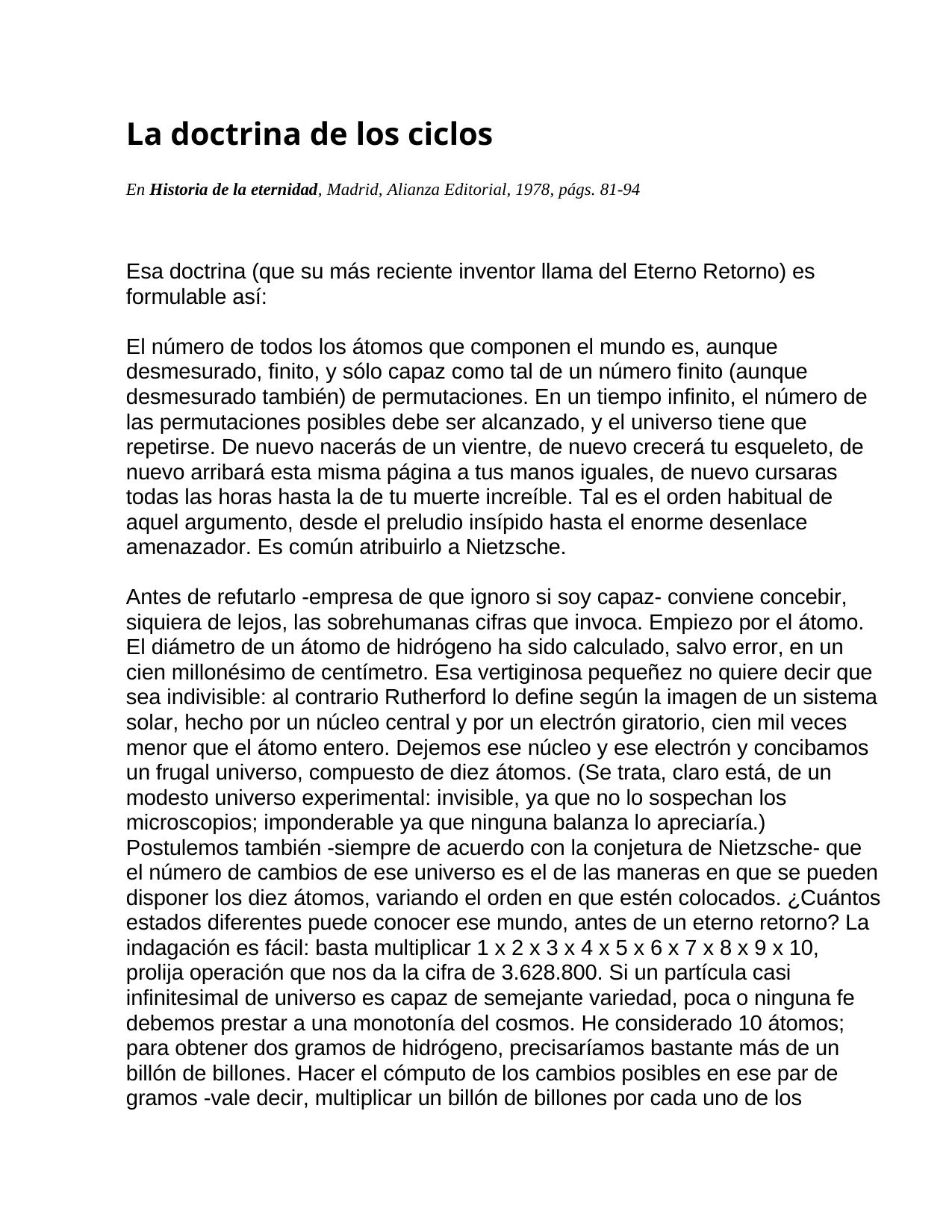 La doctrina de los ciclos