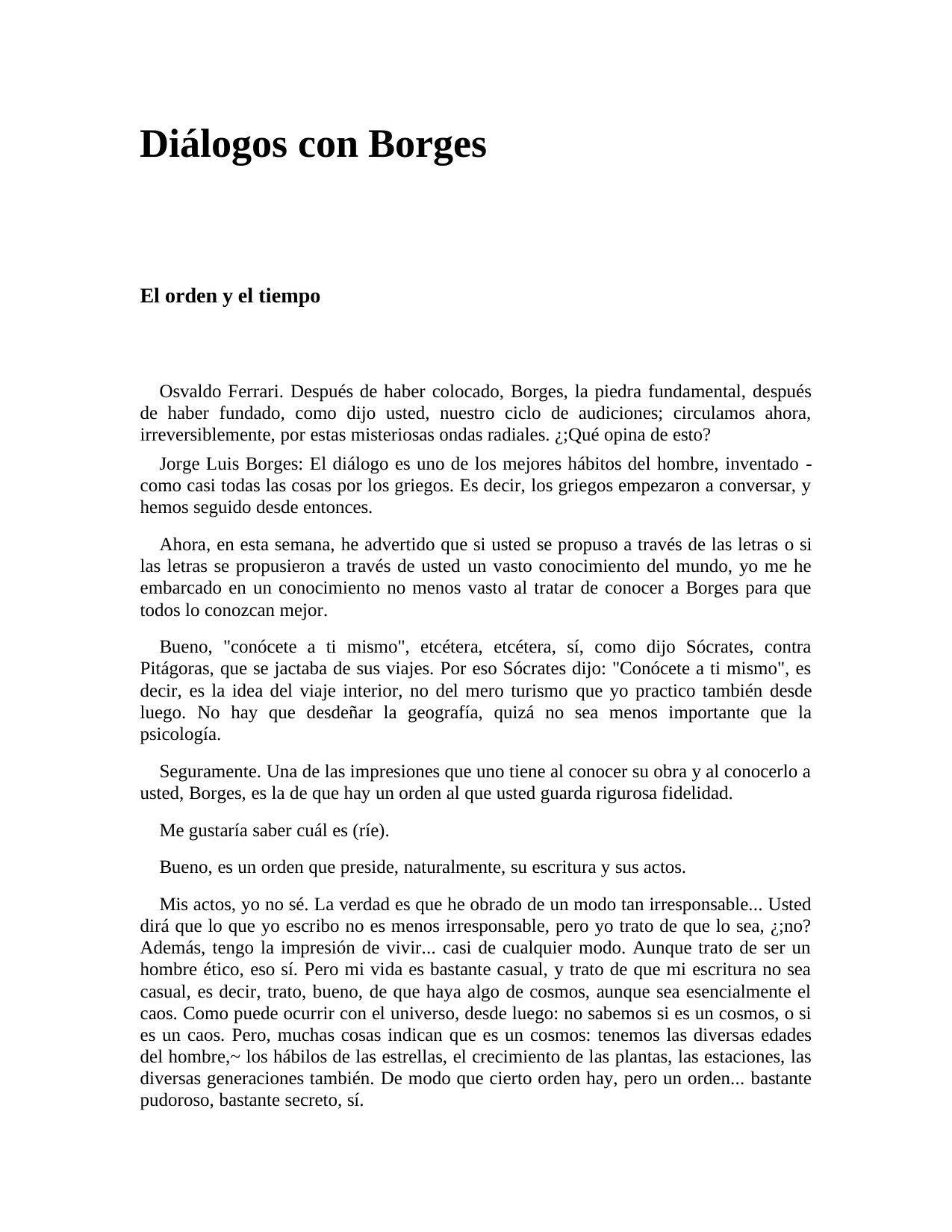 Borges con Platón y Aristóteles