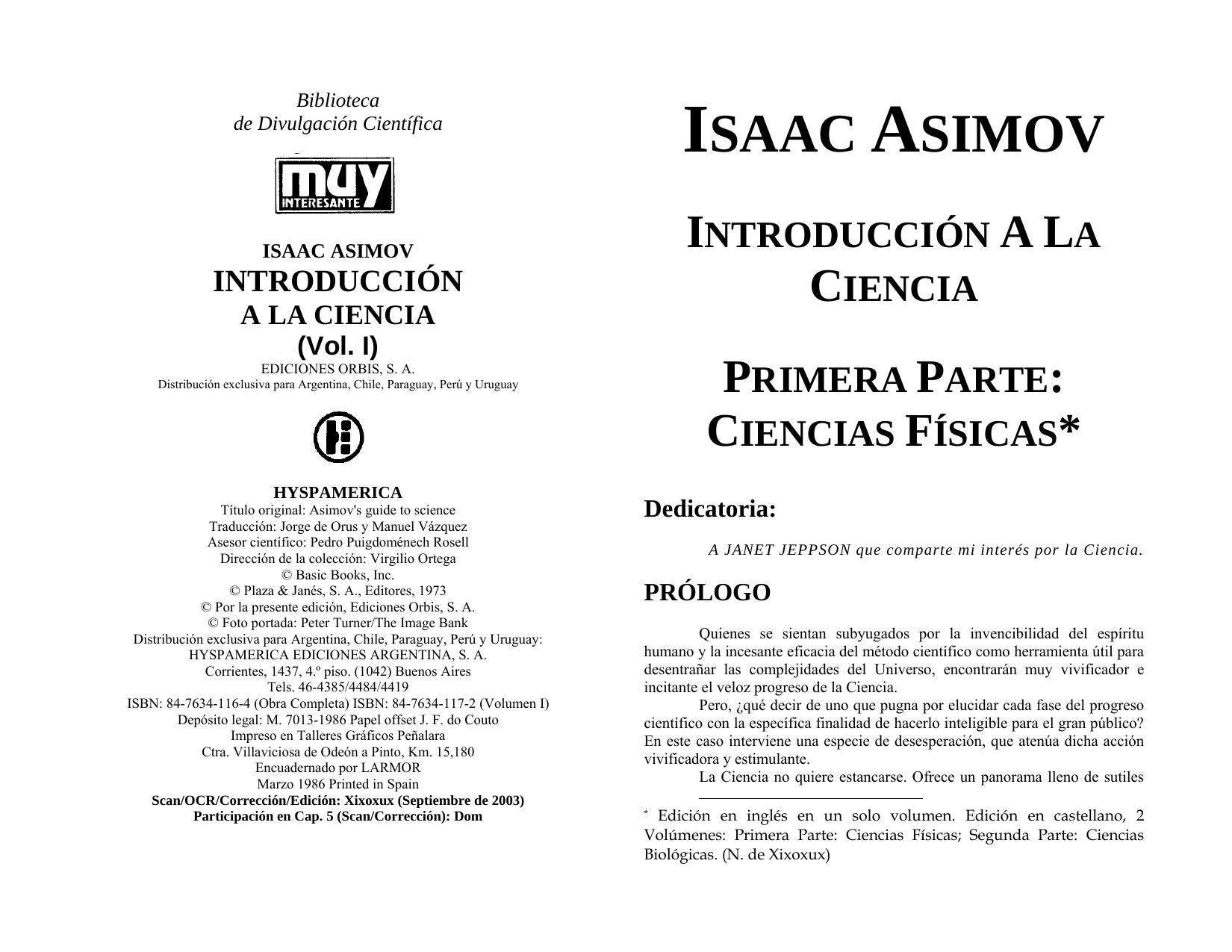 INTRODUCCIN A LA CIENCIA I