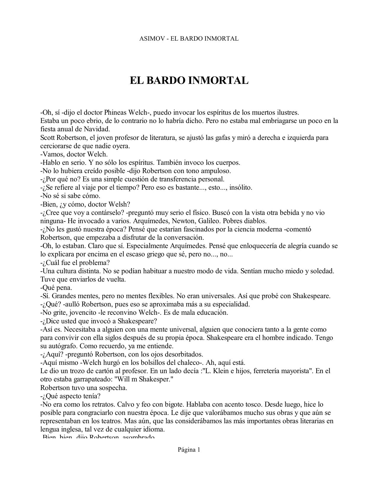 ASIMOV - EL BARDO INMORTAL