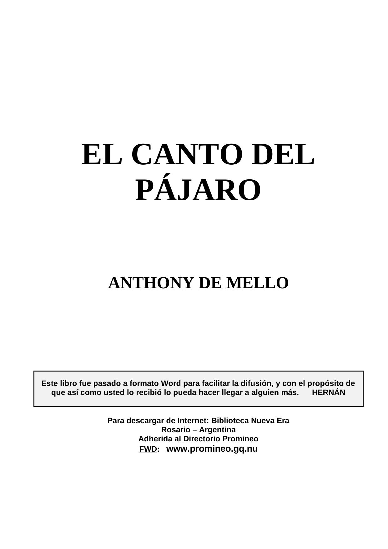 EL CANTO DEL PÁJARO