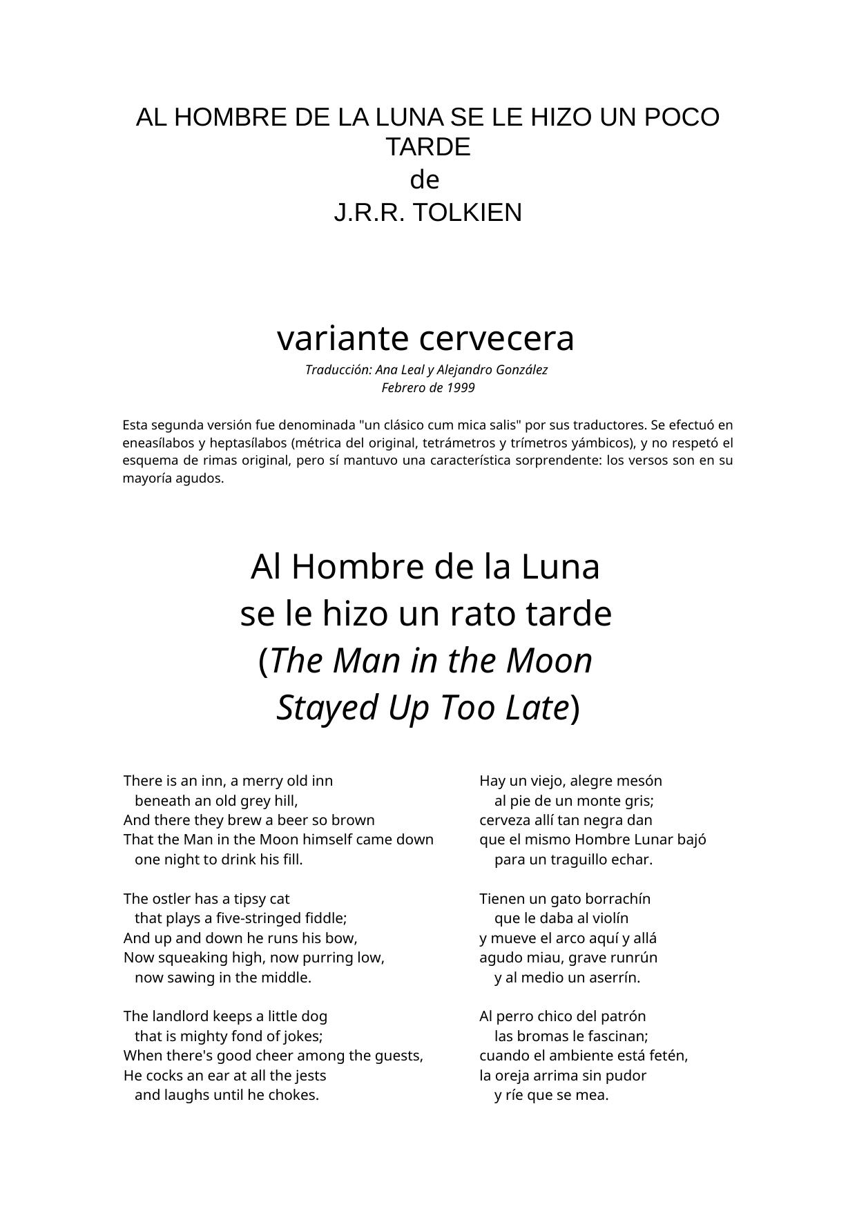 Al Hombre de la Luna se le hizo un rato tarde - variante cervecera