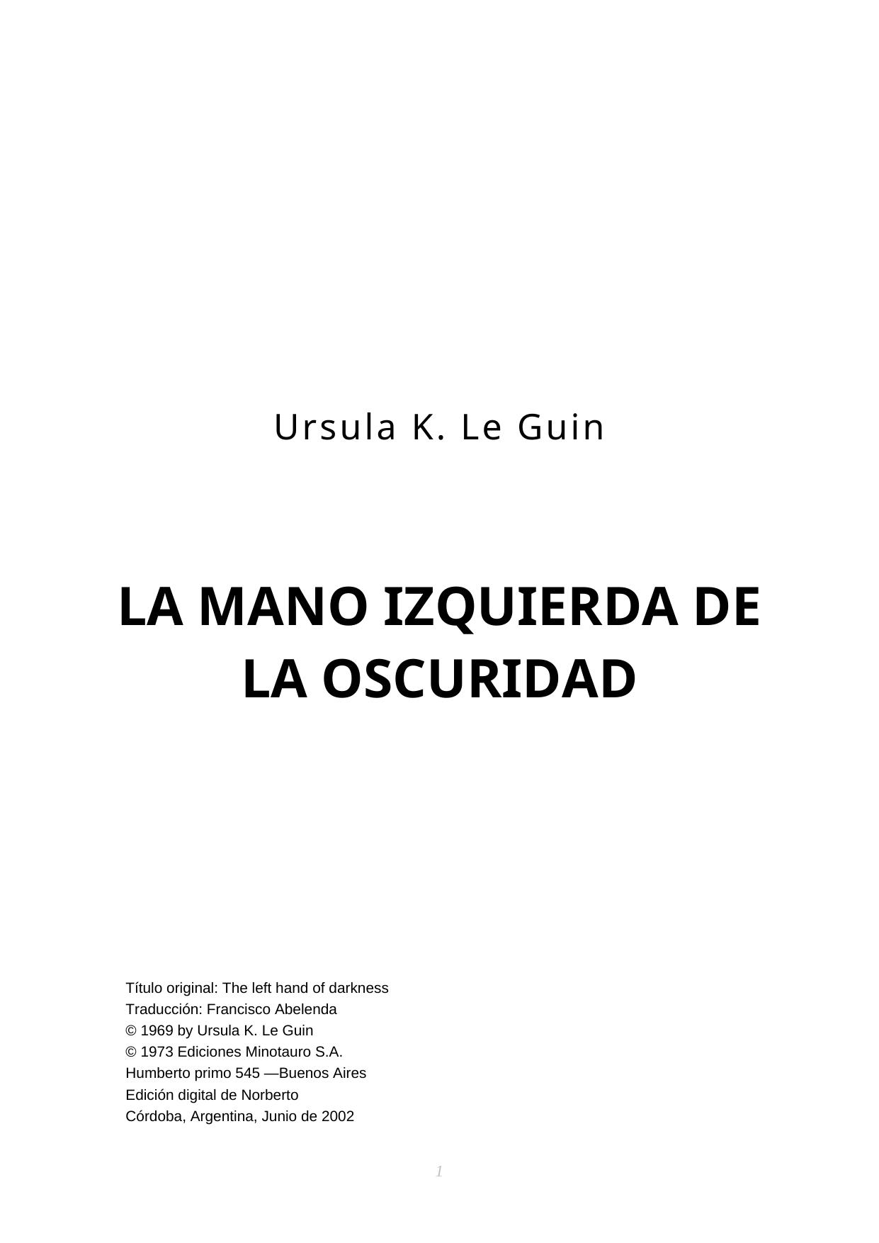 LA MANO IZQUIERDA DE LA OSCURIDAD