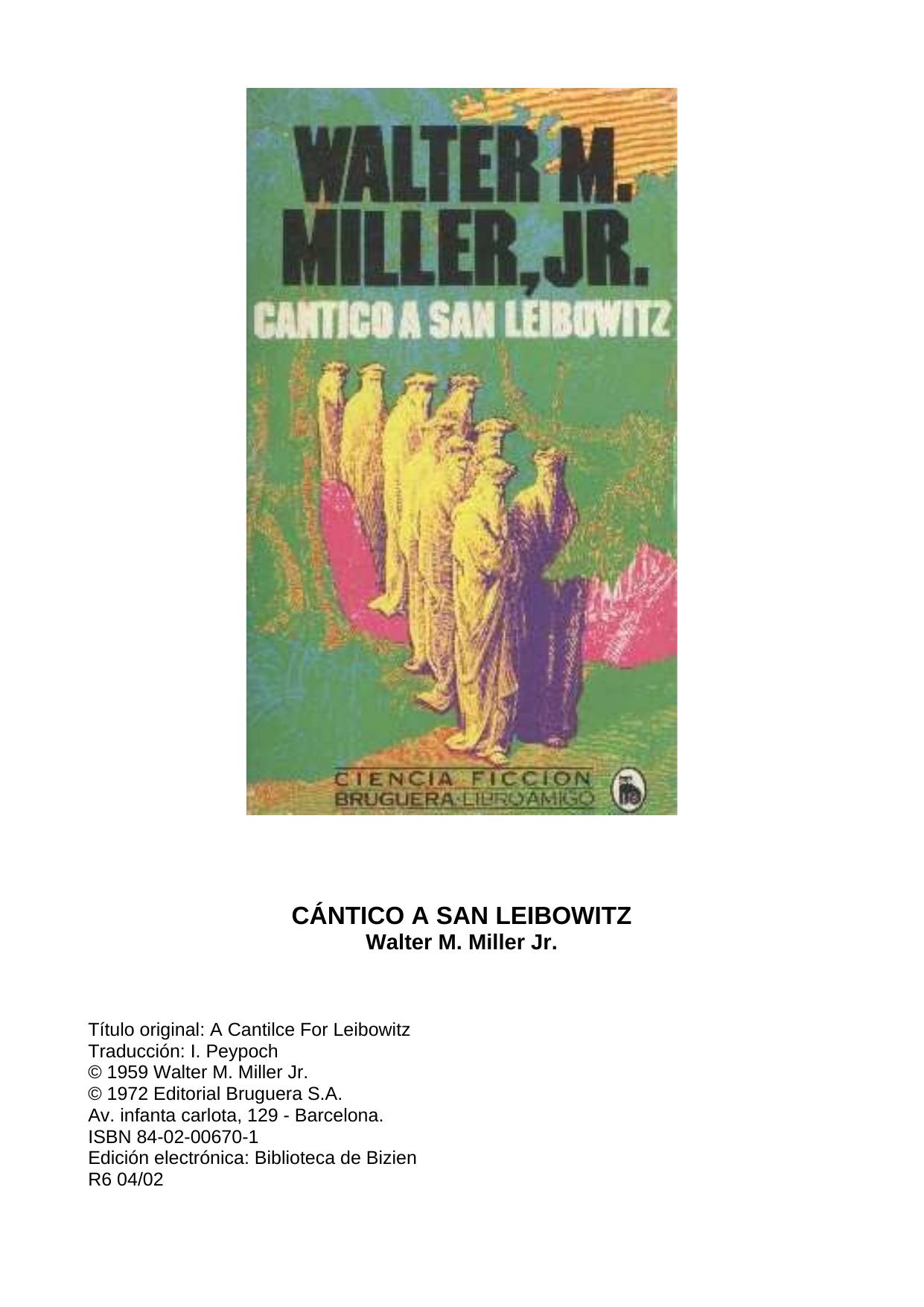 CANTICO A SAN LEIBOWITZ