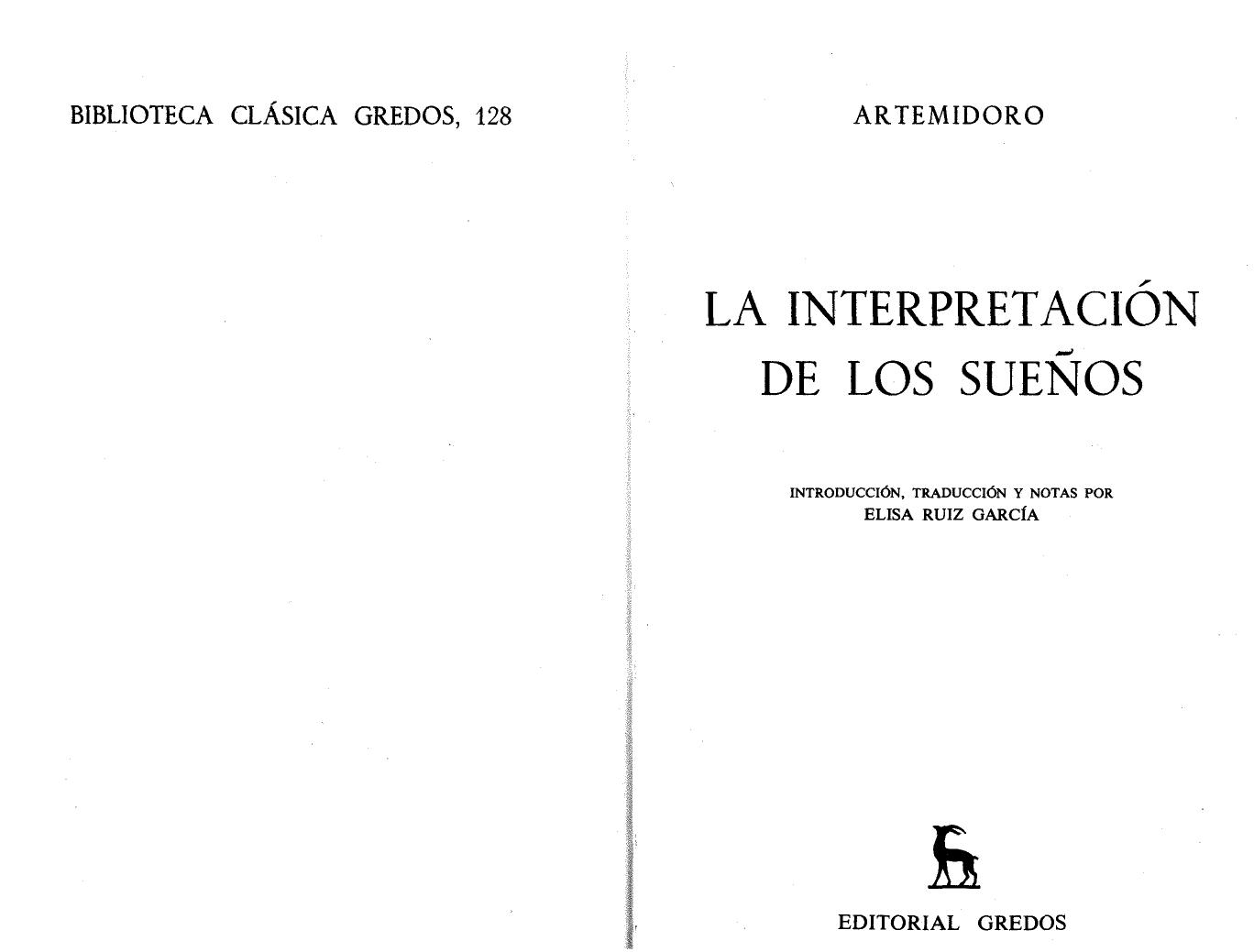 128-La interpretación de los sueños. Artemidoro.