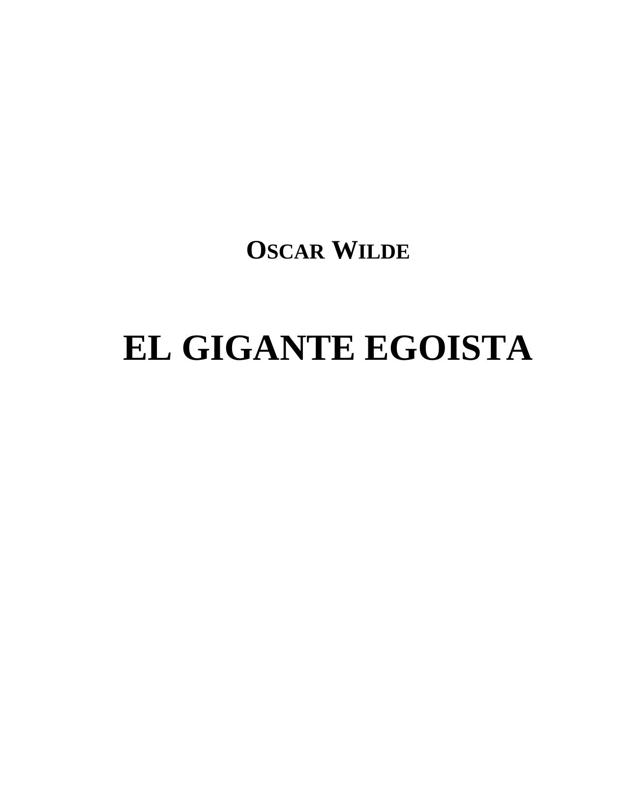EL GIGANTE EGOISTA
