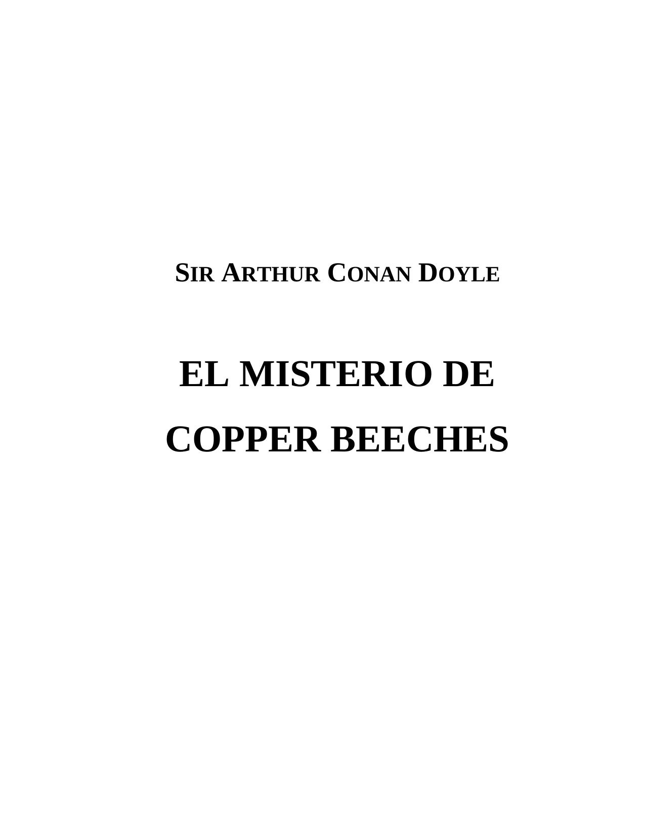 EL MISTERIO DE COPPER BEECHES