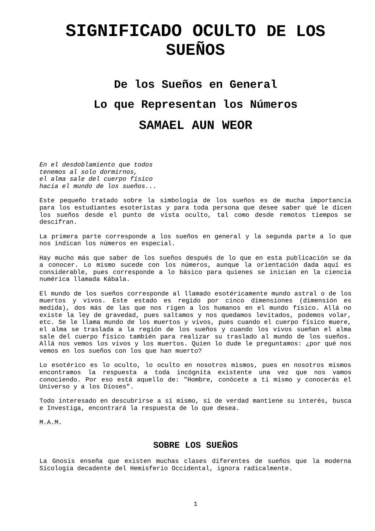 Significado Oculto de los sueños