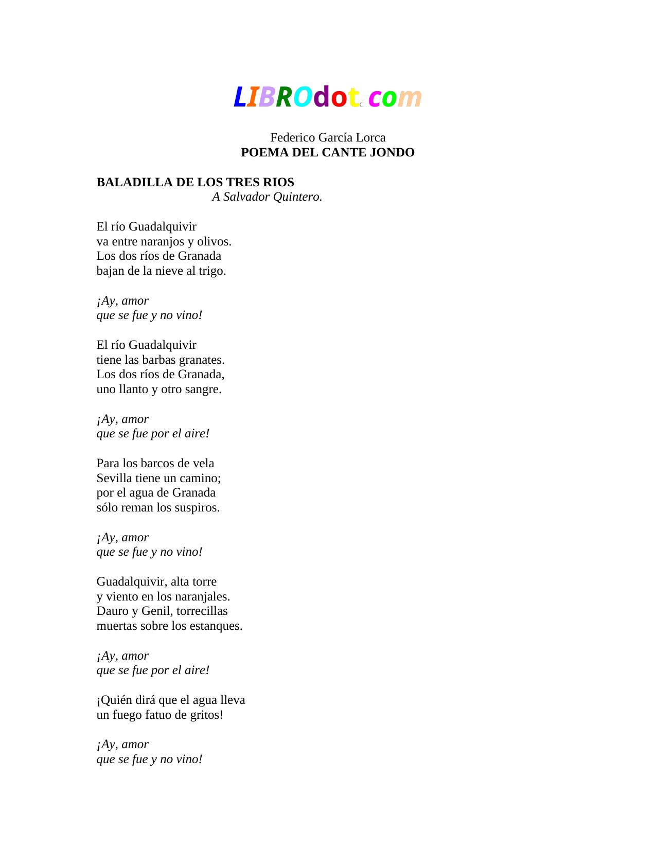 POEMA DEL CANTE JONDO