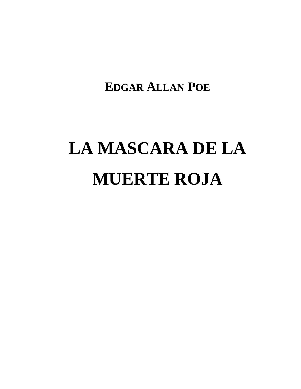 LA MÁSCARA DE LA MUERTE ROJA
