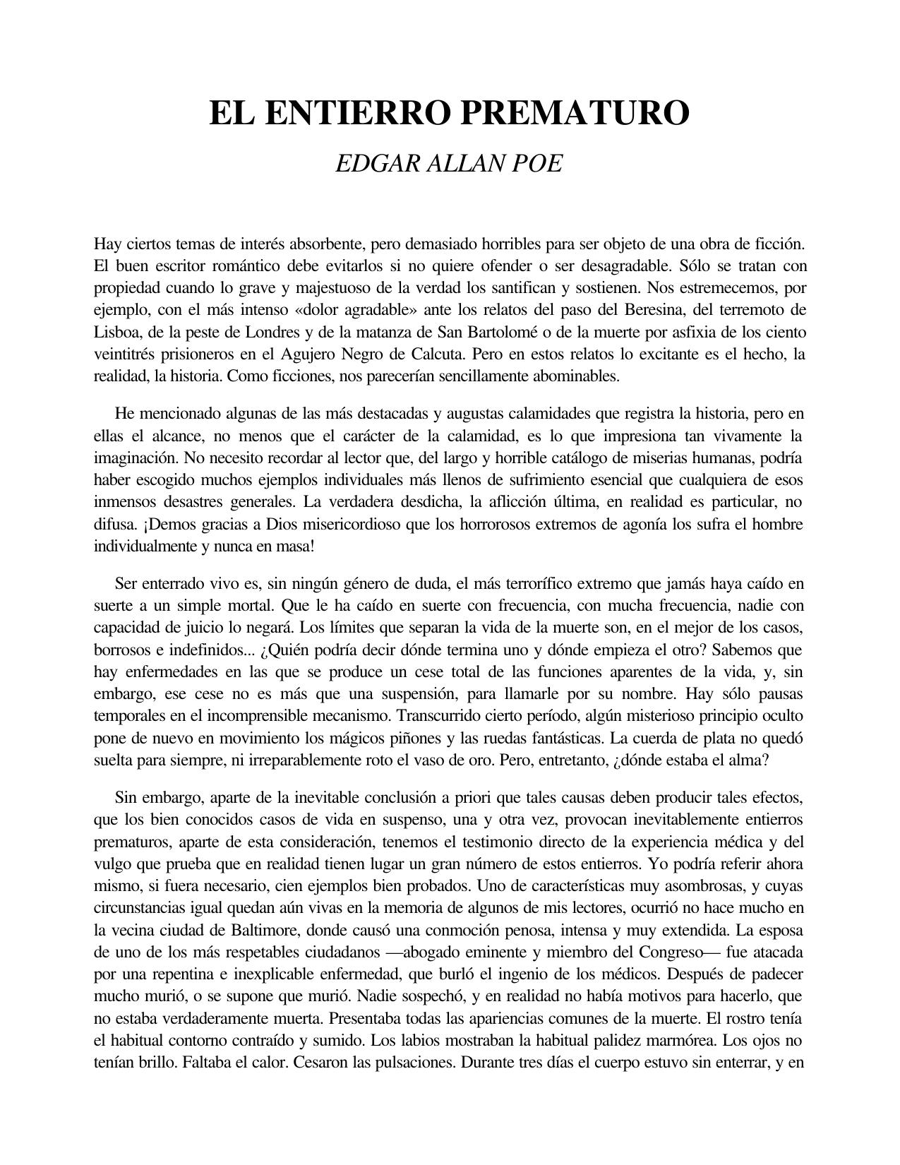 El Entierro Prematuro