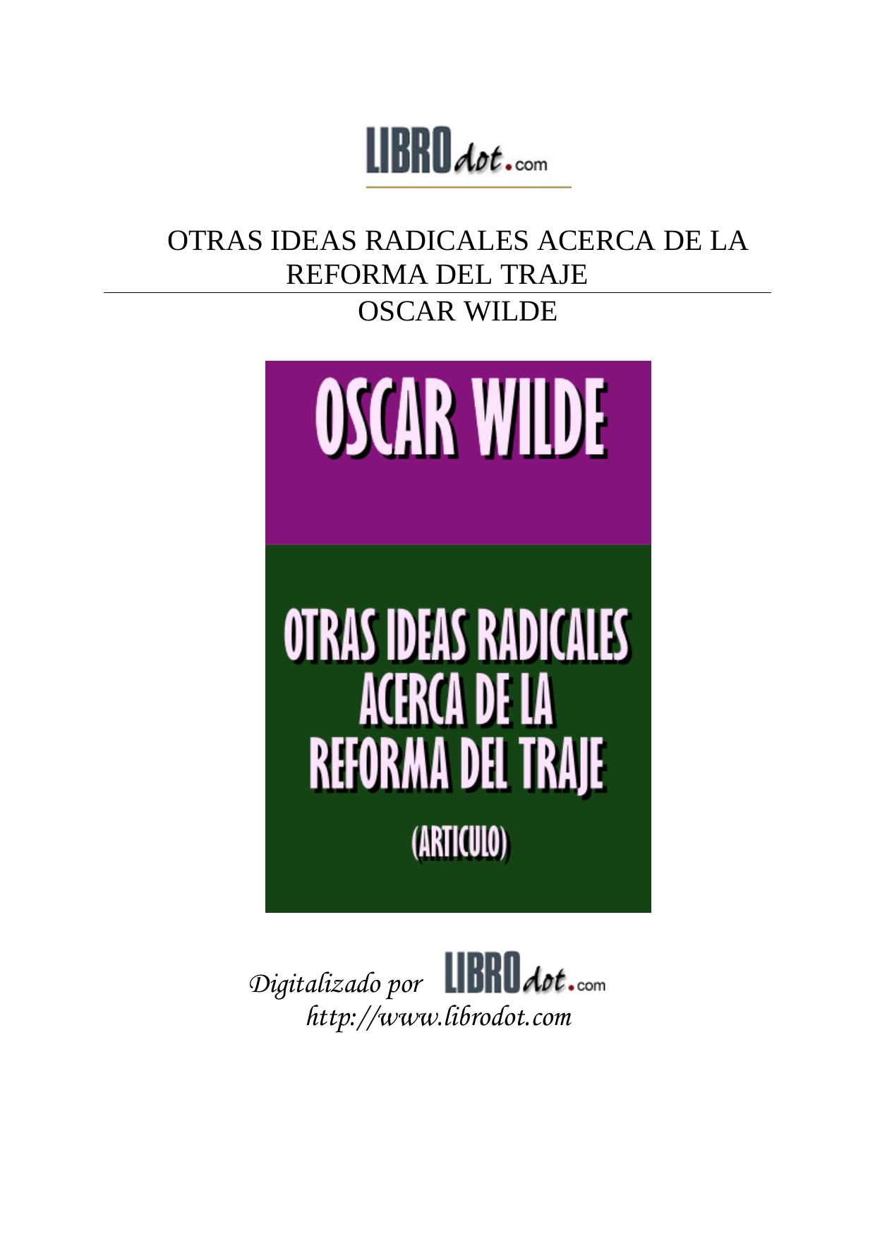 OTRAS IDEAS RADICALES ACERCA DE LA REFORMA DEL TRAJE