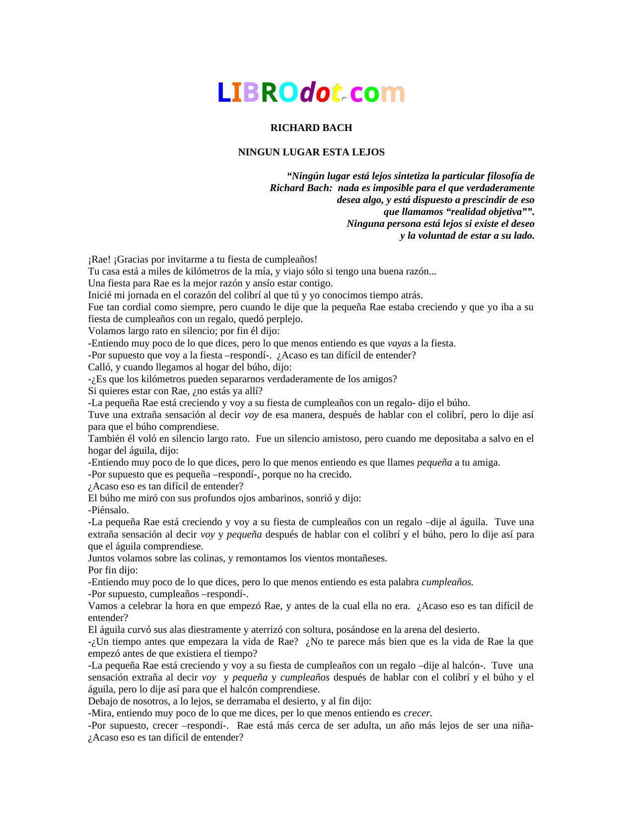 NINGUN LUGAR ESTA LEJOS