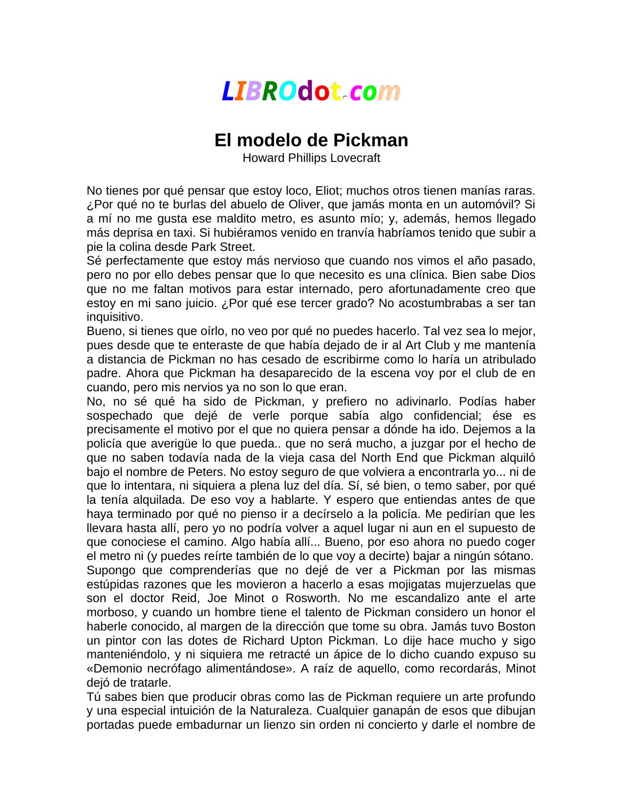 El modelo de Pickman